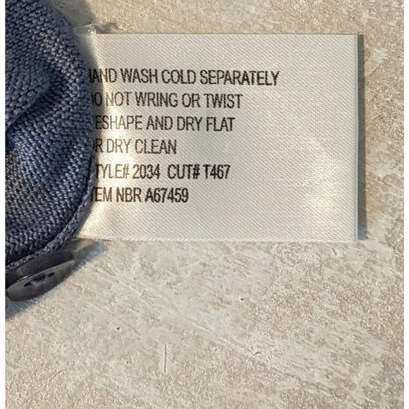 SILK LORE Dusty Blue Lightweight Ribbon Embroidered Silk Cardigan Size Small - Picture 5 of 6